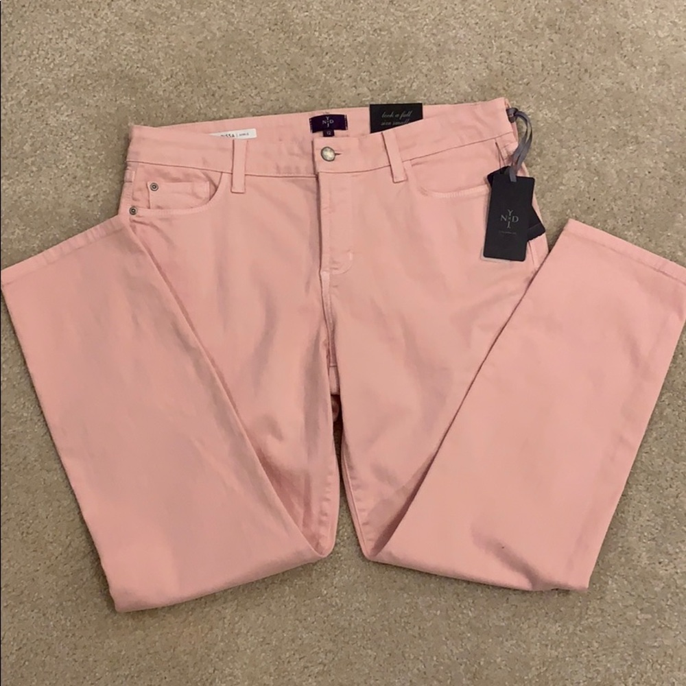 Women’s peach color jeans